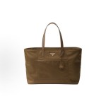 PRADA Re-Edition Open-top handbag with brand logo, large size for women